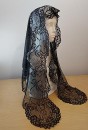 Spanish Long Floral Lace Mantilla - Black