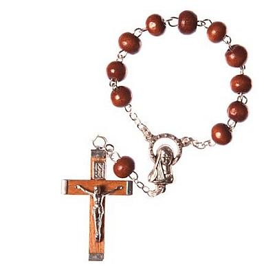 Brown wood single decade rosary