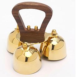Sanctuary Altar Bells Four Bells Brass with Handle 5 3/4W x 6H