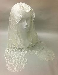 Spanish Floral Lace Mantilla - Ivory