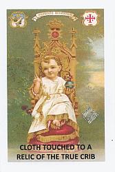 True Crib Relic Prayer Card