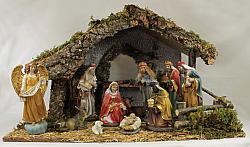 Christmas Crib: Nativity Set 6 inch resin figures (Gloria) with stable