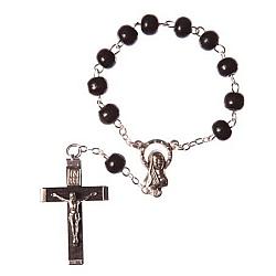 Black wood single decade rosary