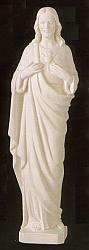 Sacred Heart Composite Marble Statue - 15 inches